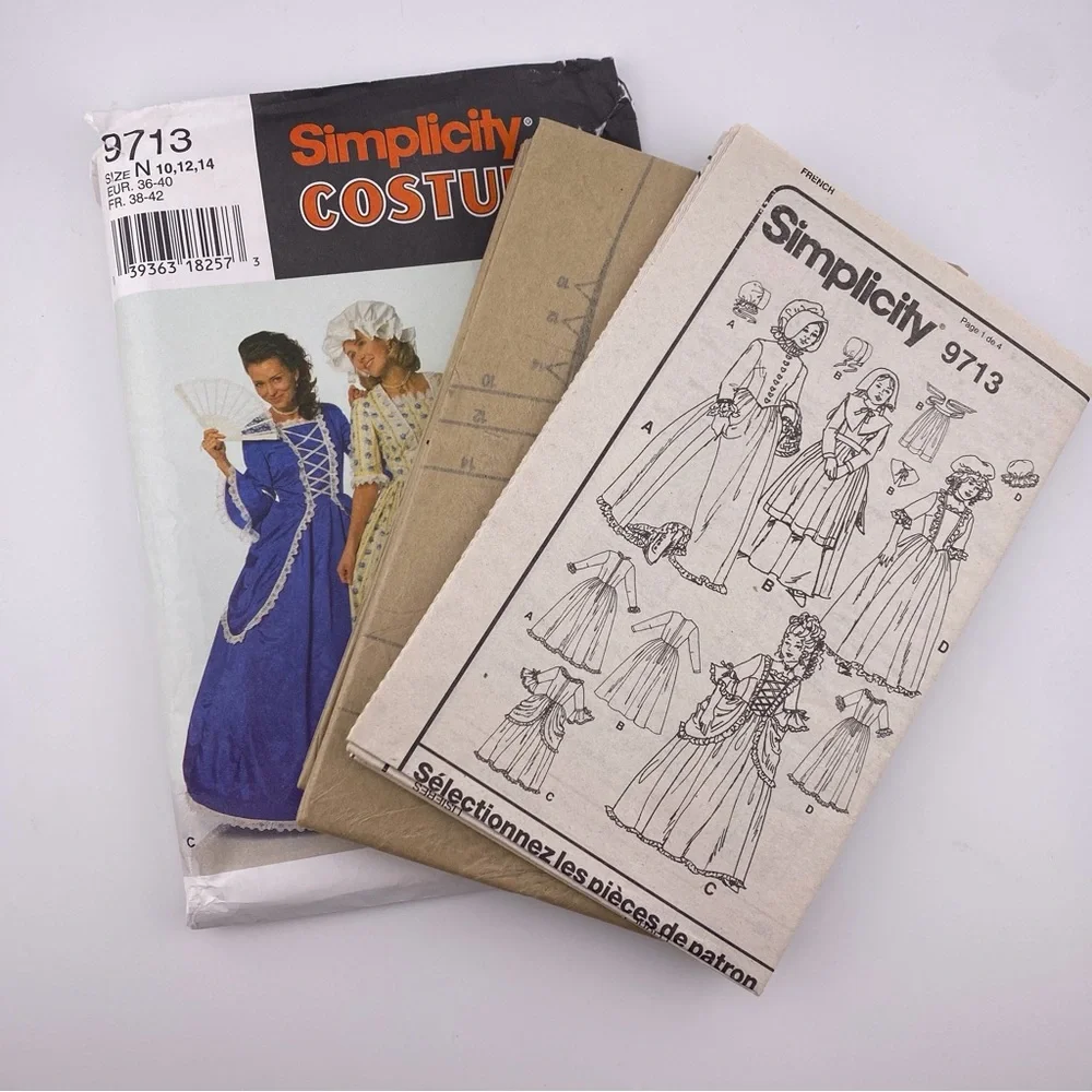 🪡 Simplicity Victorian Puritan Dress, 18th Century Dress Costume Sewing Pattern - Picture 3 of 6